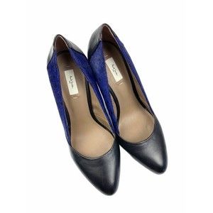 Paul Smith Womens Pump Shoes Black Blue Polka Dot Block Heels Slip On 9 EUR 40